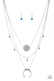 Paparazzi "Lunar Lotus" Blue Necklace & Earring Set Paparazzi Jewelry