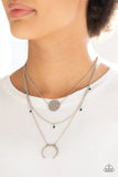 Paparazzi "Lunar Lotus" Blue Necklace & Earring Set Paparazzi Jewelry