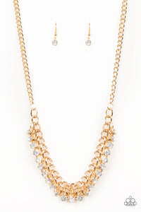 Paparazzi "Glow and Grind" Gold Necklace & Earring Set Paparazzi Jewelry