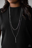 Paparazzi "Keep Your Eye On The Pendulum" Silver Necklace & Earring Set Paparazzi Jewelry