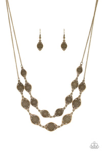 Paparazzi "Make Yourself At HOMESTEAD" Brass Necklace & Earring Set Paparazzi Jewelry