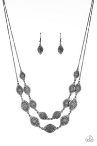 Paparazzi "Make Yourself At HOMESTEAD" Black Necklace & Earring Set Paparazzi Jewelry