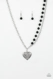 Paparazzi VINTAGE VAULT "Forever In My Heart" Black Necklace & Earring Set Paparazzi Jewelry