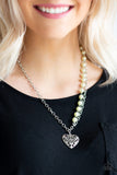 Paparazzi VINTAGE VAULT "Forever In My Heart" Yellow Necklace & Earring Set Paparazzi Jewelry