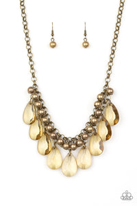Paparazzi "Fashionista Flair" Brass Necklace & Earring Set Paparazzi Jewelry