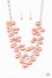 Paparazzi VINTAGE VAULT "BALLROOM Service" Orange Necklace & Earring Set Set Paparazzi Jewelry