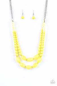 Paparazzi VINTAGE VAULT "Sundae Shoppe" Yellow Necklace & Earring Set Paparazzi Jewelry
