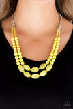 Paparazzi VINTAGE VAULT "Sundae Shoppe" Yellow Necklace & Earring Set Paparazzi Jewelry