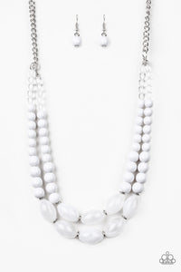 Paparazzi "Sundae Shoppe" White Necklace & Earring Set Paparazzi Jewelry