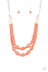 Paparazzi "Sundae Shoppe" Orange Necklace & Earring Set Paparazzi Jewelry