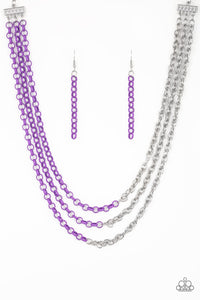 Paparazzi VINTAGE VAULT "Turn Up The Volume" Purple Necklace & Earring Set Paparazzi Jewelry
