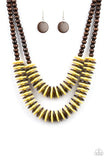 Paparazzi VINTAGE VAULT "Dominican Disco" Yellow Necklace & Earring Set Paparazzi Jewelry