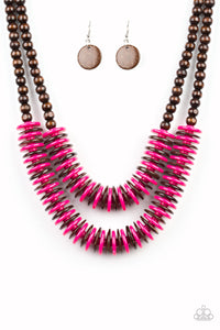 Paparazzi VINTAGE VAULT "Dominican Disco" Pink Necklace & Earring Set Paparazzi Jewelry