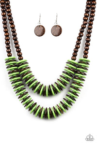 Paparazzi "Dominican Disco" Green Necklace & Earring Set Paparazzi Jewelry