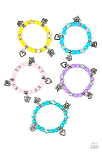 Girl's Starlet Shimmer Multi Heart Butterfly Charm Set of 5 Bracelets Paparazzi Jewelry