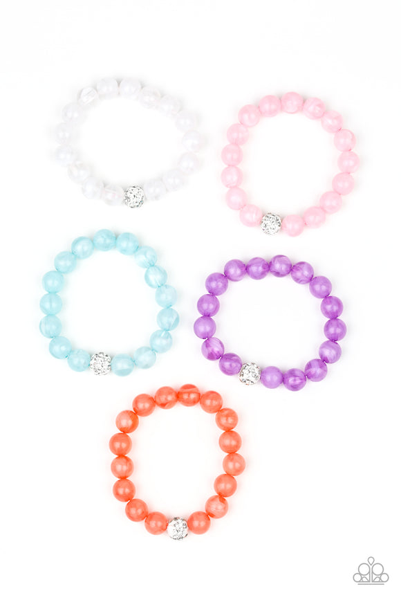 Girls Multi 141XX Disco Starlet Shimmer Bracelets Set of 5 Paparazzi Jewelry