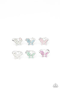 Girl's Starlet Shimmer Set of 5 192XX Multi Pearl Butterfly Rings Paparazzi Jewelry