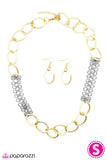 Paparazzi "Caught In Her Web" Gold Necklace & Earring Set Paparazzi Jewelry