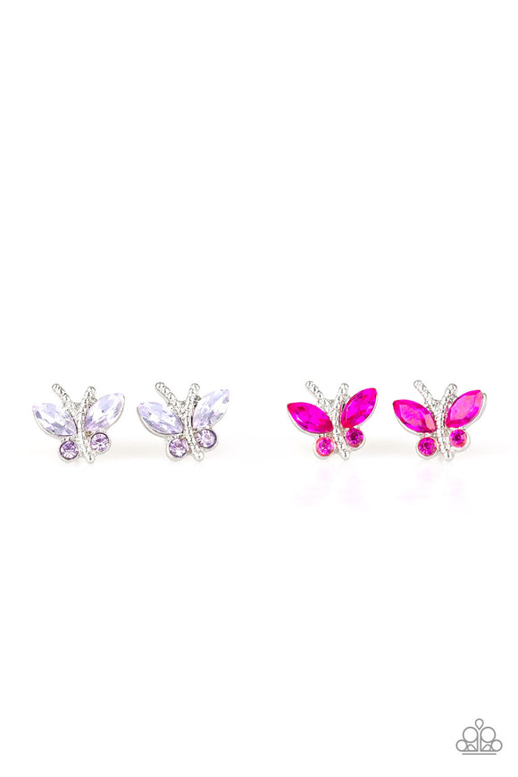Girl's Starlet Shimmer Set of 5 For 5Multi Butterfly Post Earrings Paparazzi Jewelry