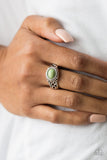 Paparazzi VINTAGE VAULT "Set In Stone" Green Ring Paparazzi Jewelry