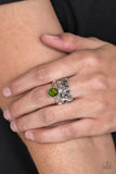 Paparazzi VINTAGE VAULT "Crowned Victor" Green Ring Paparazzi Jewelry