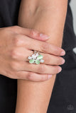 Paparazzi VINTAGE VAULT "Diamond Daises" Green Ring Paparazzi Jewelry