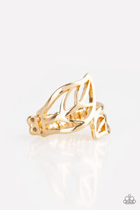 Paparazzi VINTAGE VAULT "LEAF It All Behind" Gold Ring Paparazzi Jewelry