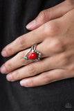 Paparazzi VINTAGE VAULT "The Bold And The Bead-iful" Red Ring Paparazzi Jewelry