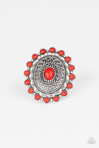 Paparazzi "Mesa Mandala" Red Ring Paparazzi Jewelry