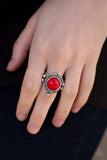 Paparazzi VINTAGE VAULT "Prone to Wander" Red Ring Paparazzi Jewelry
