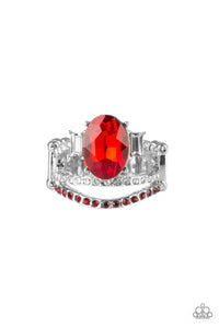 Paparazzi VINTAGE VAULT "Spectacular Sparkle" Red Ring Paparazzi Jewelry