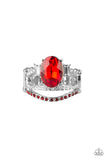 Paparazzi VINTAGE VAULT "Spectacular Sparkle" Red Ring Paparazzi Jewelry