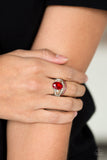 Paparazzi VINTAGE VAULT "Spectacular Sparkle" Red Ring Paparazzi Jewelry