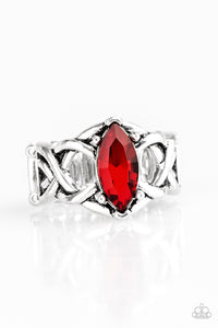 Paparazzi VINTAGE VAULT "Princess Prima Donna" Red Ring Paparazzi Jewelry