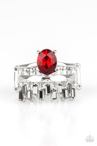 Paparazzi VINTAGE VAULT "Crowned Victor" Red Ring Paparazzi Jewelry