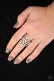 Paparazzi VINTAGE VAULT "Buckle Up" Silver Ring Paparazzi Jewelry