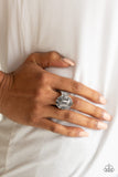 Paparazzi VINTAGE VAULT "Outta My Way!" Silver Ring Paparazzi Jewelry