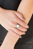 Paparazzi VINTAGE VAULT "The Bold And The Bead-iful" White Ring Paparazzi Jewelry