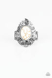 Paparazzi VINTAGE VAULT "Mega Mother Nature" White Ring Paparazzi Jewelry