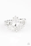 Paparazzi VINTAGE VAULT "If The Crown Fits" White Ring Paparazzi Jewelry