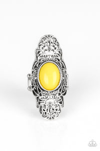 Paparazzi "Flair for the Dramatic" Yellow Ring Paparazzi Jewelry