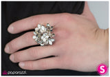 Paparazzi "Floral Explosion" White Ring Paparazzi Jewelry