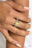 Paparazzi "Couldnt Care FLAWLESS" Yellow Ring Paparazzi Jewelry