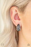 Paparazzi "Sparkling Shells" Black Clip On Earrings Paparazzi Jewelry