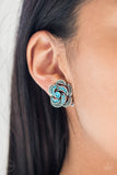 Paparazzi "Garden Glitter" Blue Clip On Earrings Paparazzi Jewelry