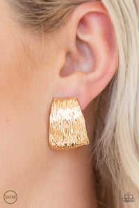 Paparazzi "Superstar Shimmer" Gold Clip On Earrings Paparazzi Jewelry