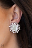 Paparazzi VINTAGE VAULT "Get Rich Quick" White Clip On Earrings Paparazzi Jewelry