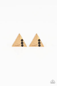 Paparazzi VINTAGE VAULT "Pyramid Paradise" Black Post Earrings Paparazzi Jewelry