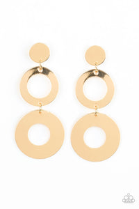 Paparazzi "Pop Idol" Gold Linked Hoop Earrings Paparazzi Jewelry