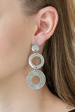 Paparazzi "Pop Idol" Silver Linked Hoop Earrings Paparazzi Jewelry